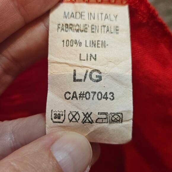 Giusy Flow-y Red Babydoll-Mini Linen Dress - Picture 5 of 7